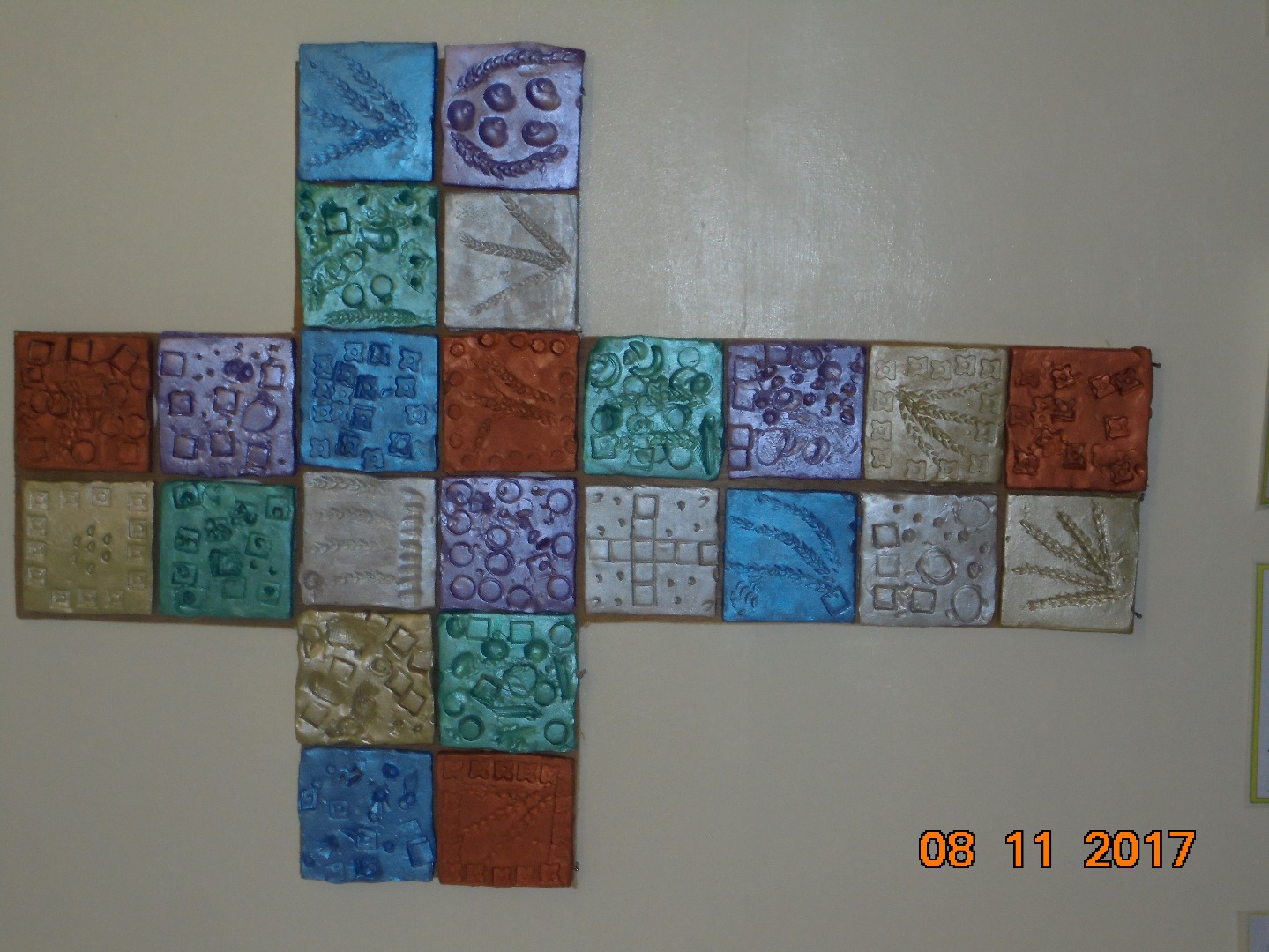 Our cross made from clay tiles 8 11 17.JPG